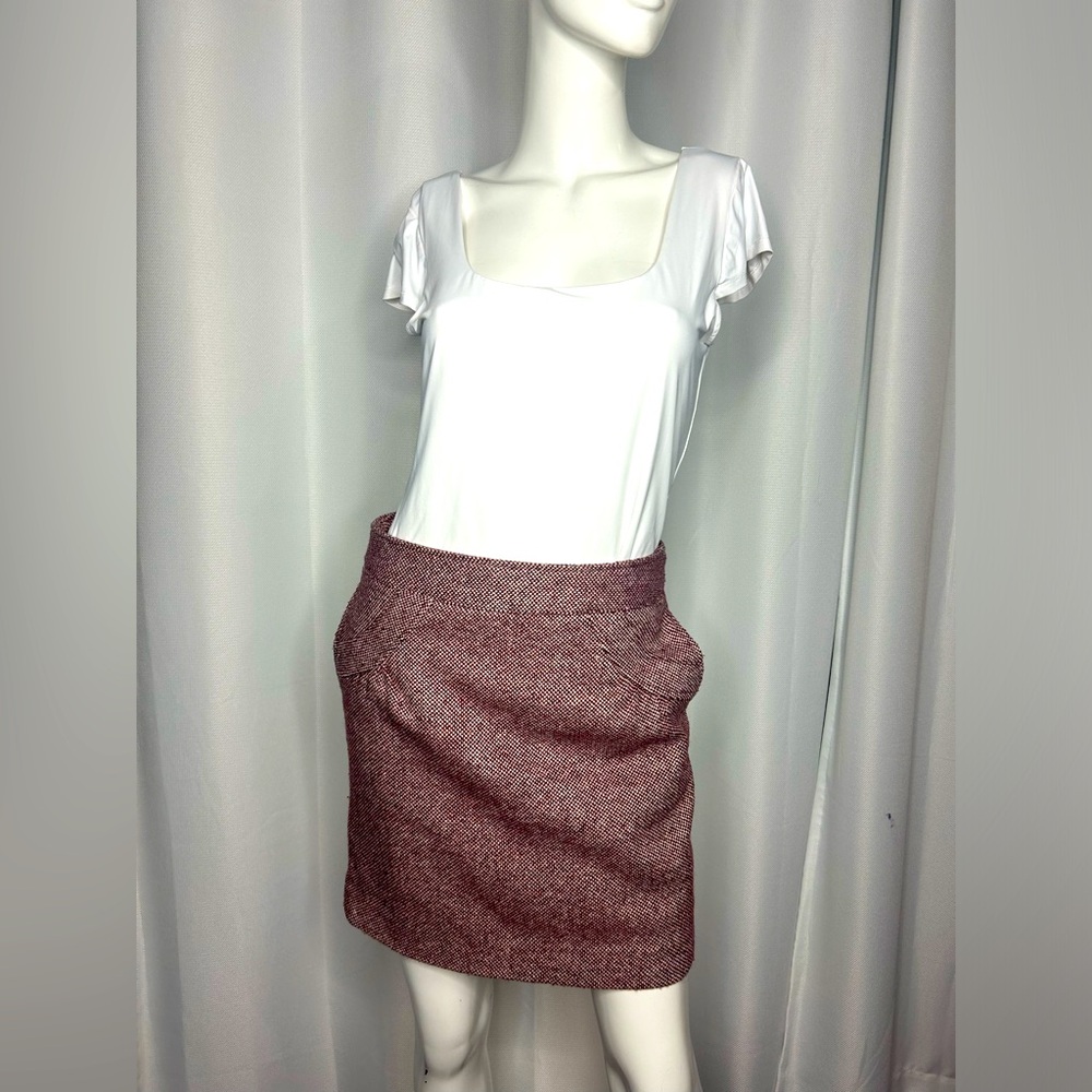 Tulle Womens Wool Blend Tweed Skirt